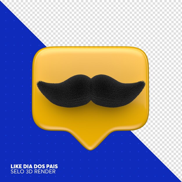 PSD like mustache father039s day 3d render for composition