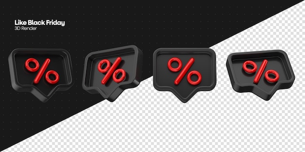 Percentuale simile in un formato di icona simile in un rendering 3d realistico