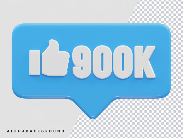 Like react ikon 3D-rendering vektorillustration