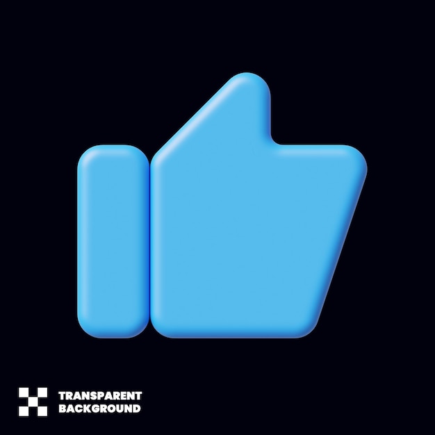 PSD like thumbs up icon 3d