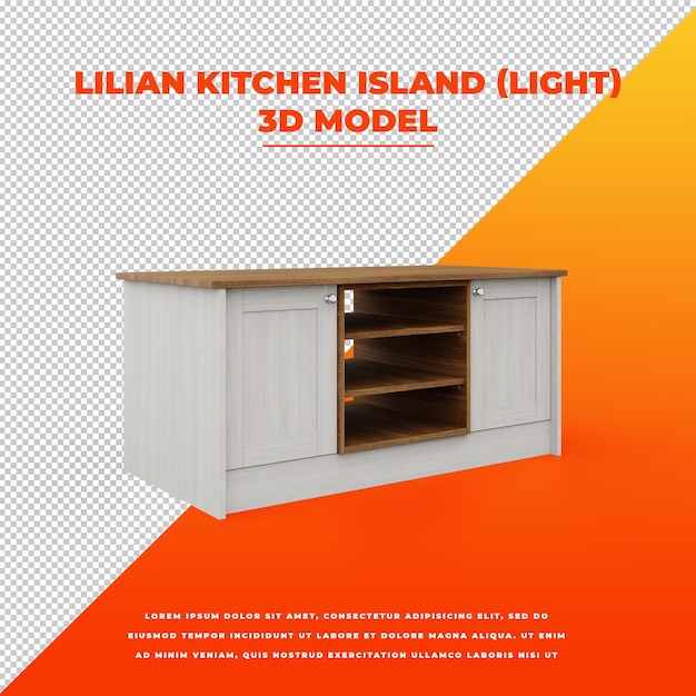 PSD lilian kitchen island light model na białym tle 3d