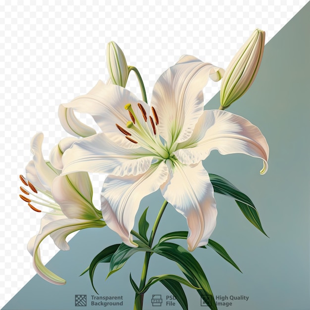 PSD a lily in bloom is depicted in this artwork