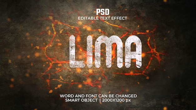 Lima 3D edytowalny efekt PSD 1156