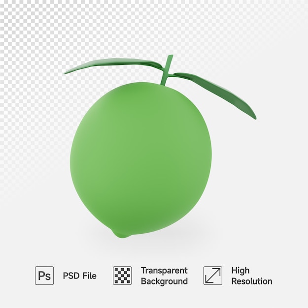 PSD lime 3d illustration