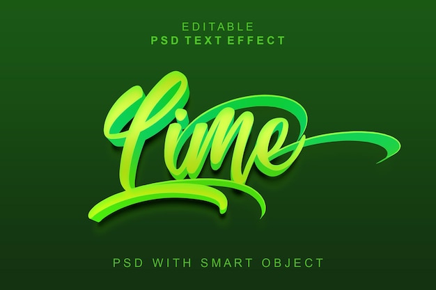 Lime 3d text effect