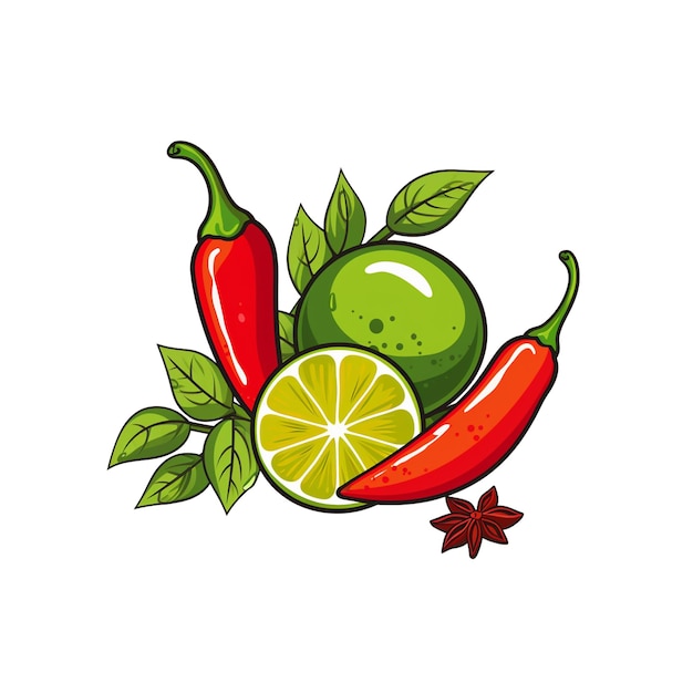 PSD lime chilli clip art icon image