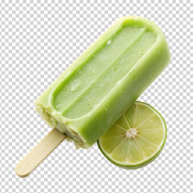 Lime cream popsicle Zizolowane białe tło