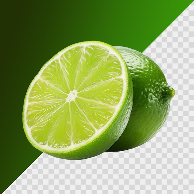 Lime isolated fruits on transparent background