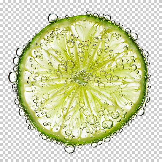 Lime and lemon juice lemon slice juice splash isolated fruits on transparent background