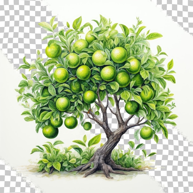 Lime met een geïsoleerde transparante achtergrond