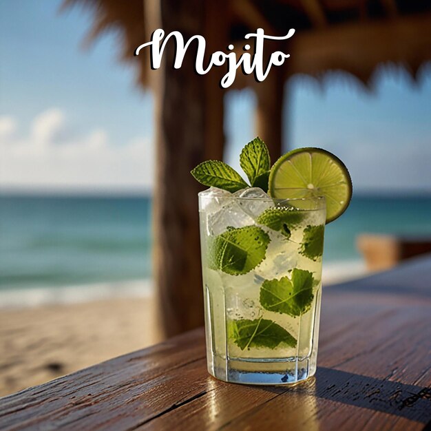 Lime mojito background image or templates with editable file