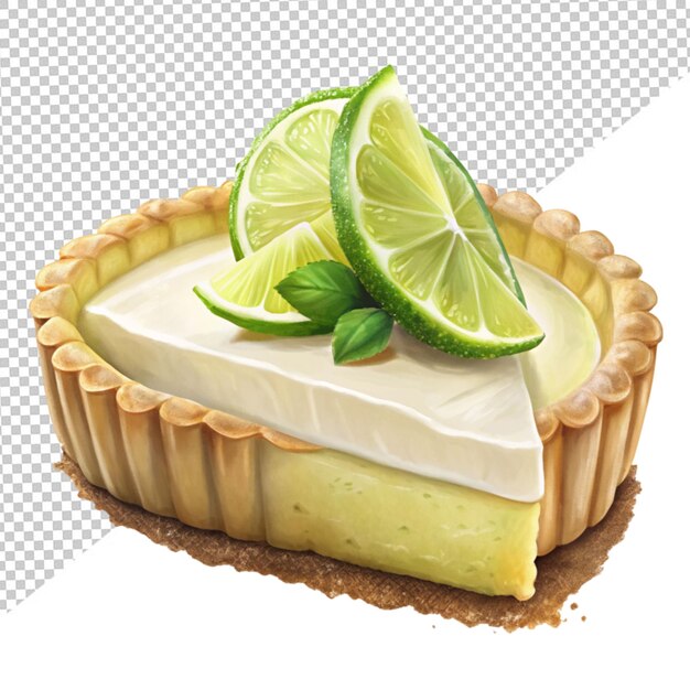 Lime pie on transparent background