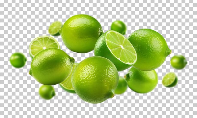 Limes isolated on transparent background