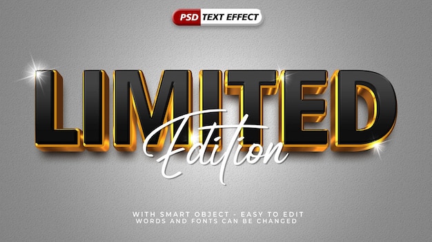 Limited edition 3d style text effect