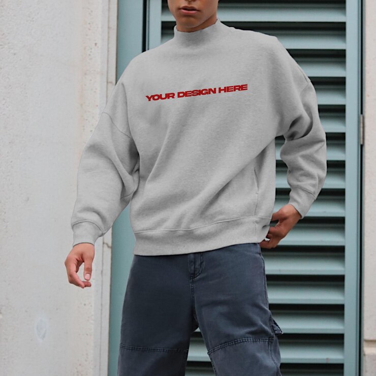 PSD limited edition grey sweater mockup