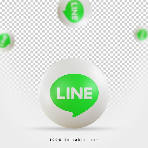 Linea 3d rendering icona social media