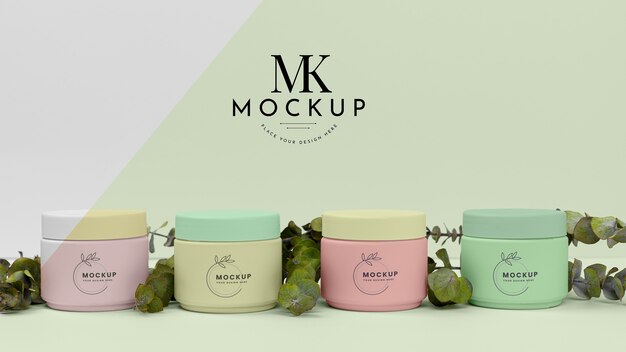 PSD line of beauty products bottles mock-up