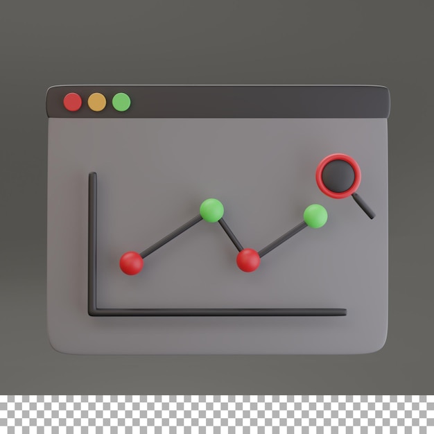 PSD line chart 3d icon