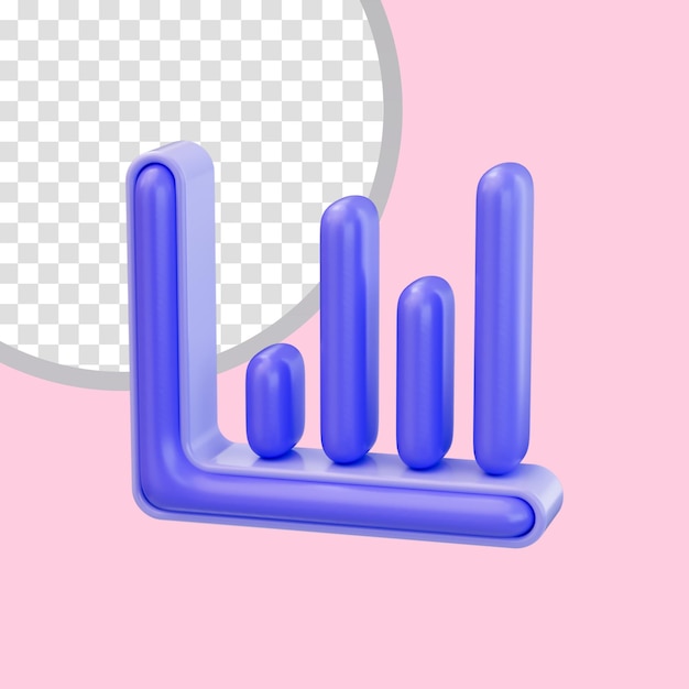 line chart icon 3d render concept for business profit analyze and financial position