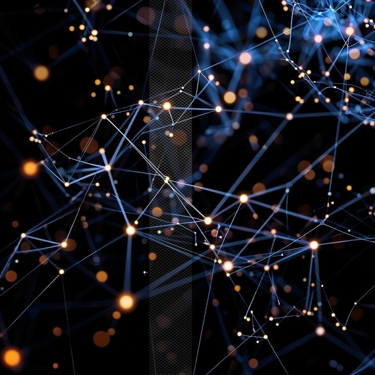 PSD a line of dots and lines network
