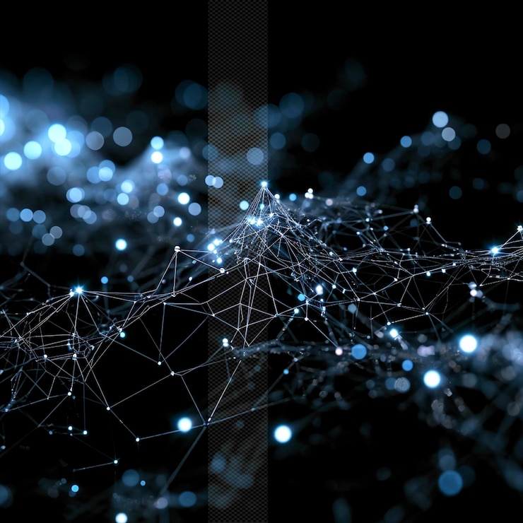 PSD a line of dots and lines network