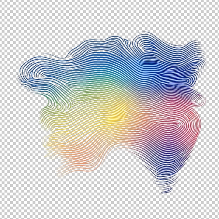 PSD line element for australia day isolated transparent background