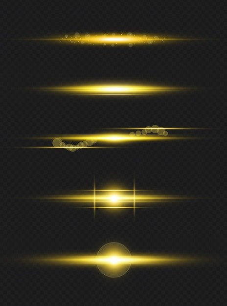 PSD line glow borders. neon light illuminated lens flare