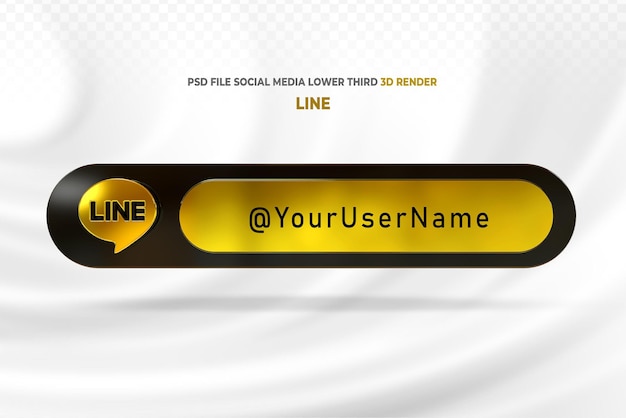 Line gold lower third banner 3d