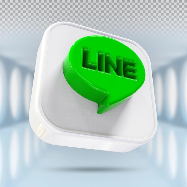 Line logo icon 3d social media in modern