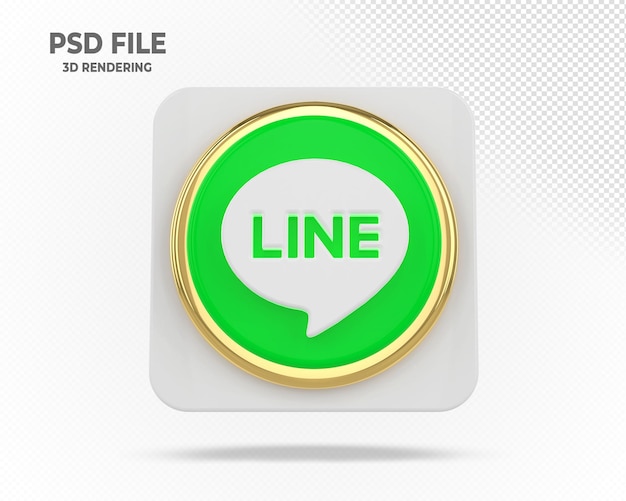 Line logo modern social media with gold 3d