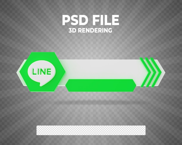 Line lower third banner 3d render style