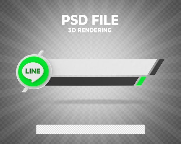 Line lower third banner 3d render style