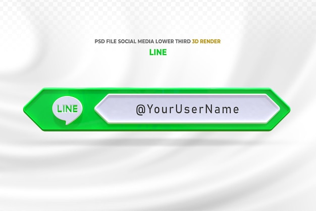 PSD line lower third banner 3d style render