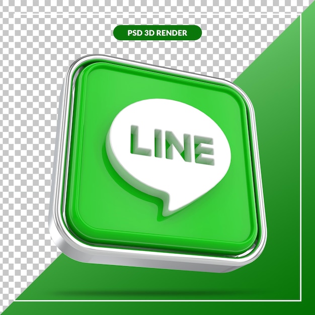 LINE 소셜 미디어 3D 스타일