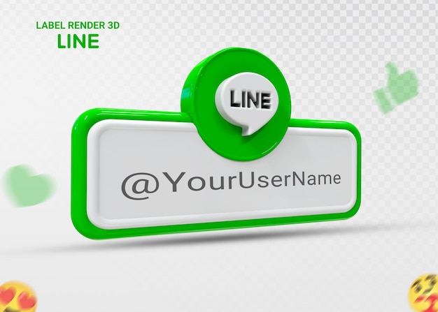 Linea social media icona logo terzo inferiore banner web 3d design render