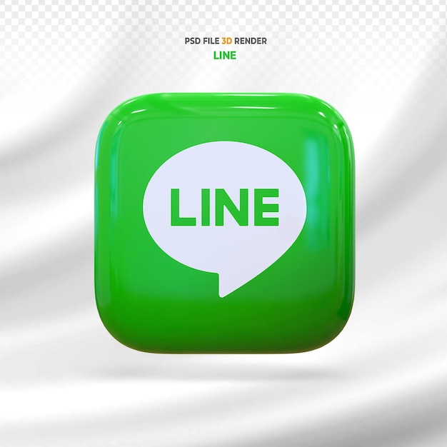 PSD line social media logo 3d render