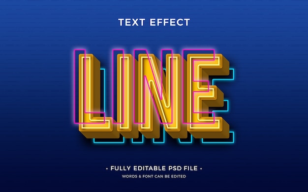 PSD line text effect
