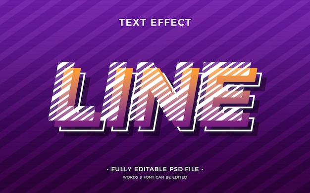 PSD line text effect