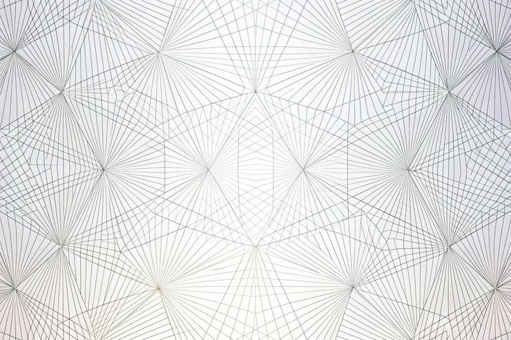 PSD linear flat abstract lines pattern on solid white background