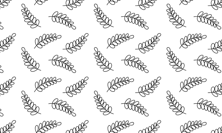 PSD linear raster pattern with plant drawings