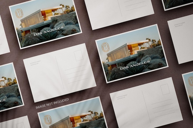 Mockup di cartoline a righe