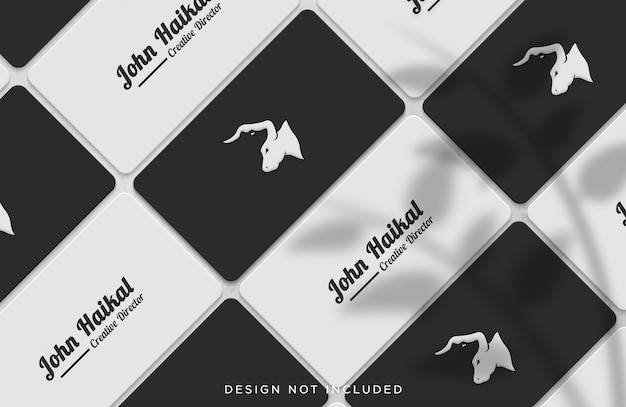 PSD lined up business card concept mockup