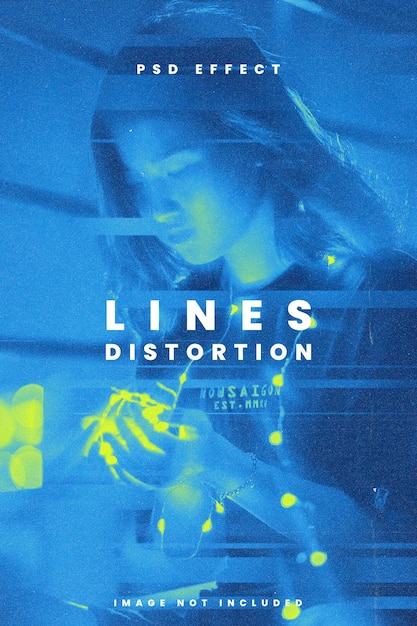 Lines distortion photo effect psd