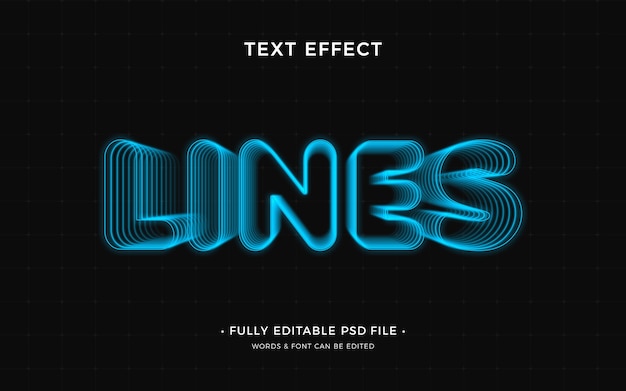 PSD lines text effect