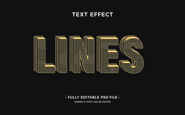 PSD lines text effect