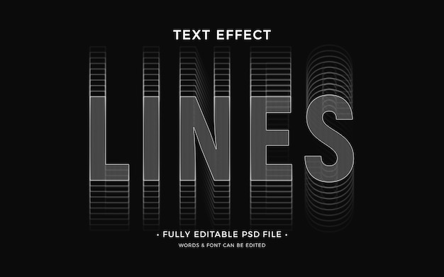 PSD lines text effect