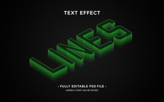 PSD lines text effect