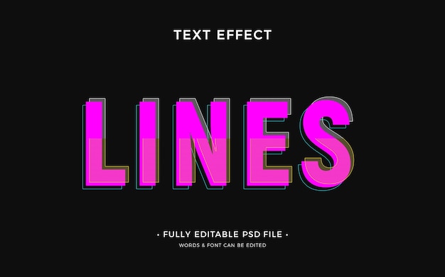 PSD lines text effect