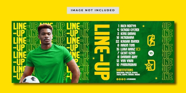 Lineup soccer team social media banner template