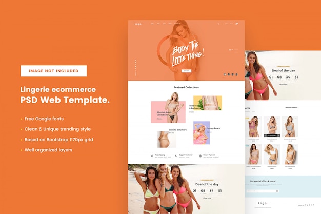 PSD lingerie ecommerce  web template